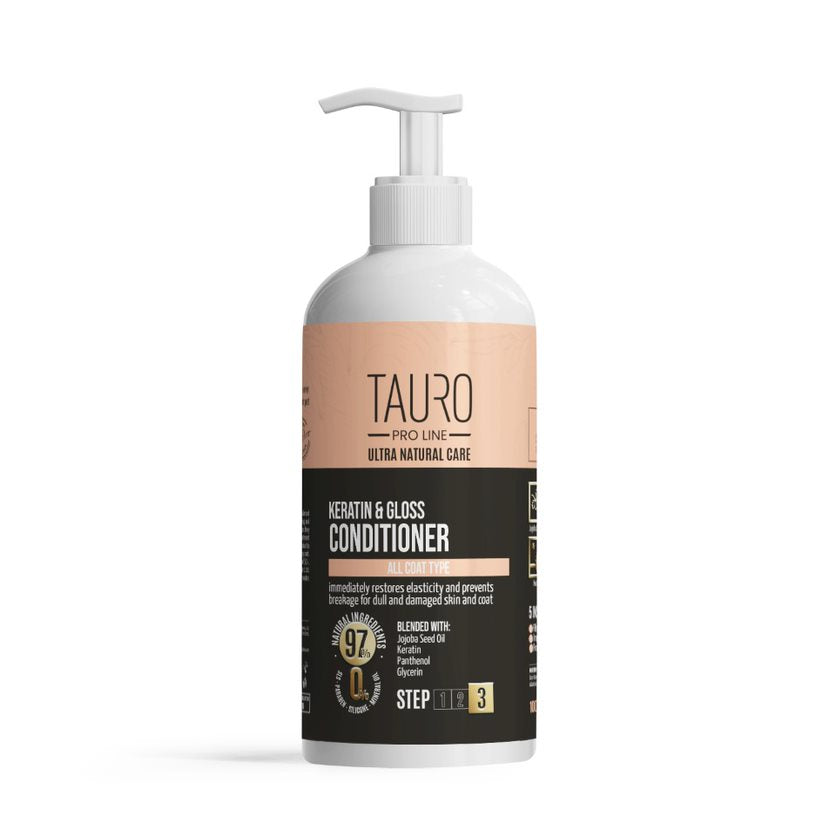 Tauro Pro Line Ultra Natural Care Keratin & Gloss Conditioner Кератиновий кондиціонер для шерсті собак і котів, 1000 мл