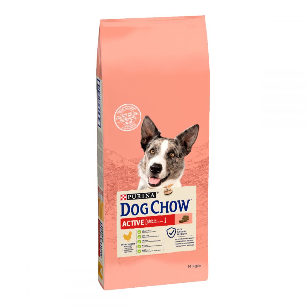 DOG CHOW Active, З куркою, Для активних та робочих сухий корм 4×2,5 кг