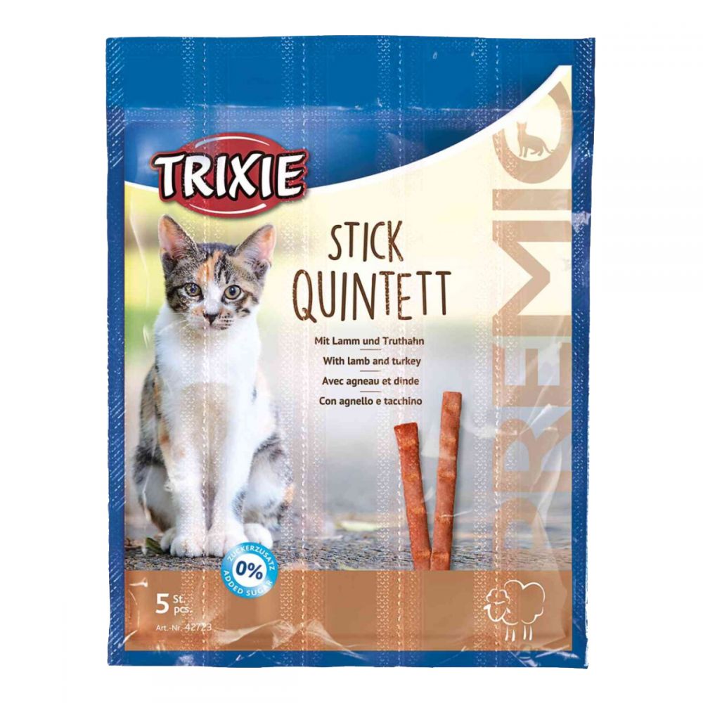 Ласощі Trixie Premio Sticks Quintett with Lamb/Turkey для котів палички з ягням та індичкою 5 г 5 шт