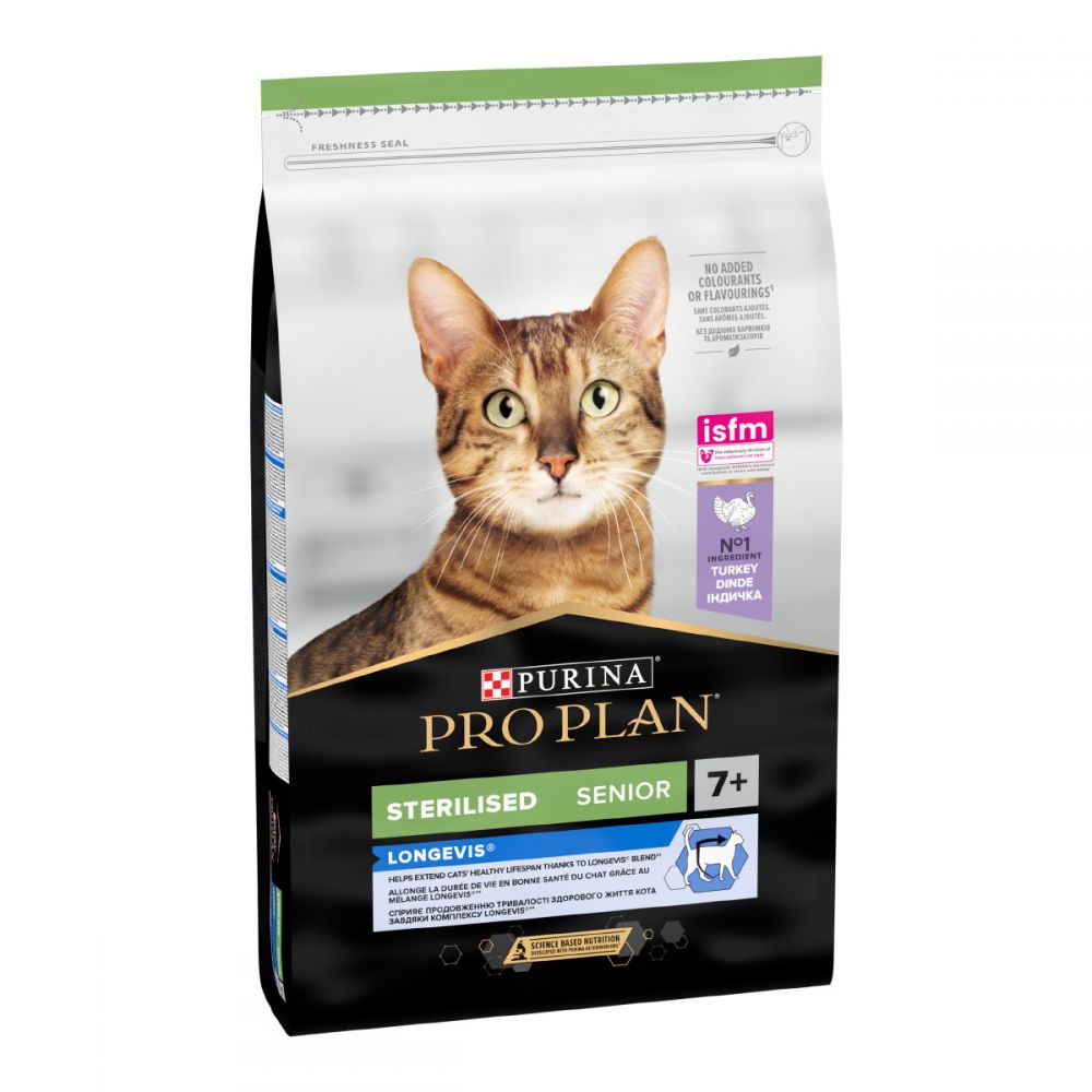 ProPlan Sterilised Snr, З індичкою, Для стерилізованих котів старше 7 років, сухий корм 6×1,5 кг