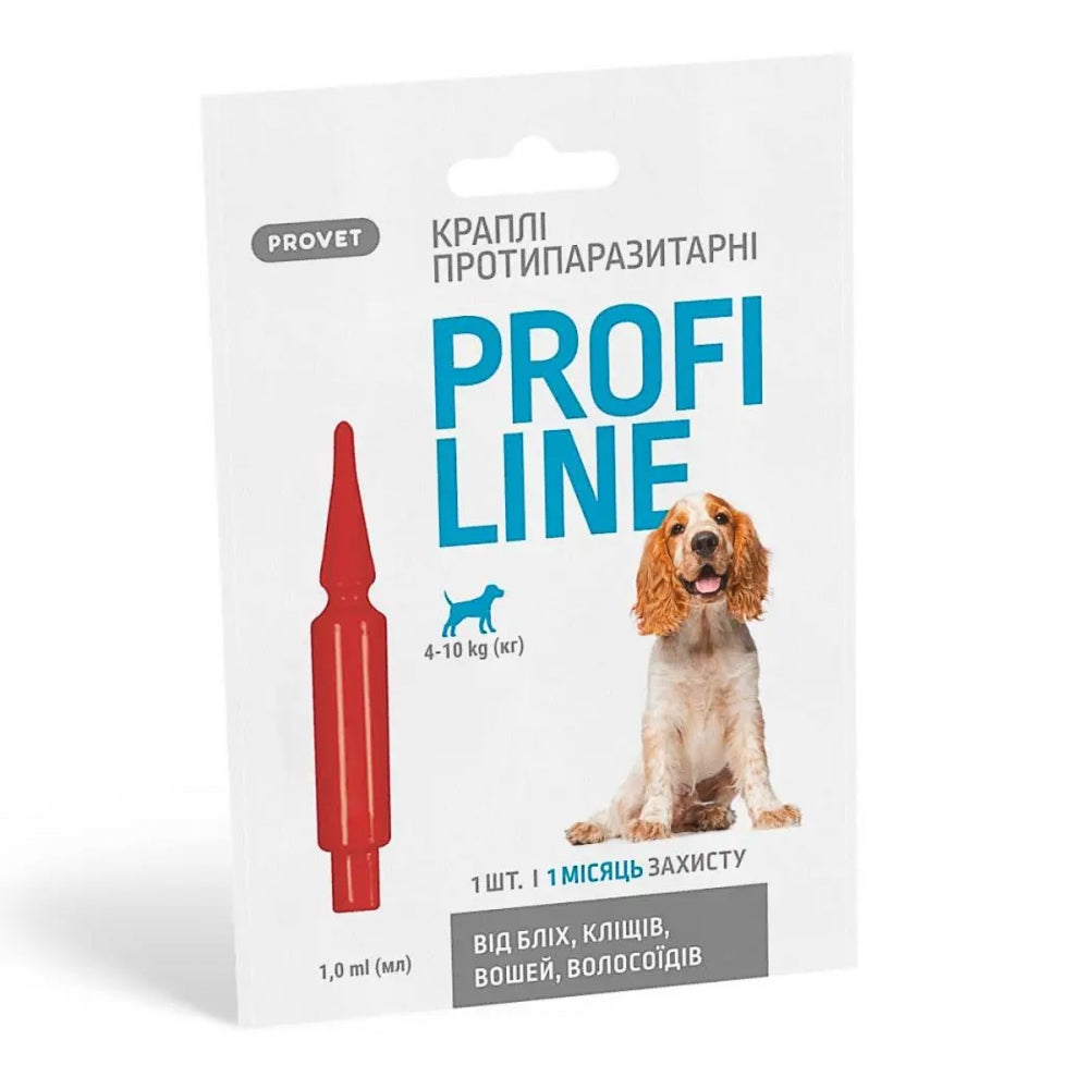 Краплі Provet PROFILINE для собак 4-10 кг інсектоакарицид 1 піпетка по 1 мл