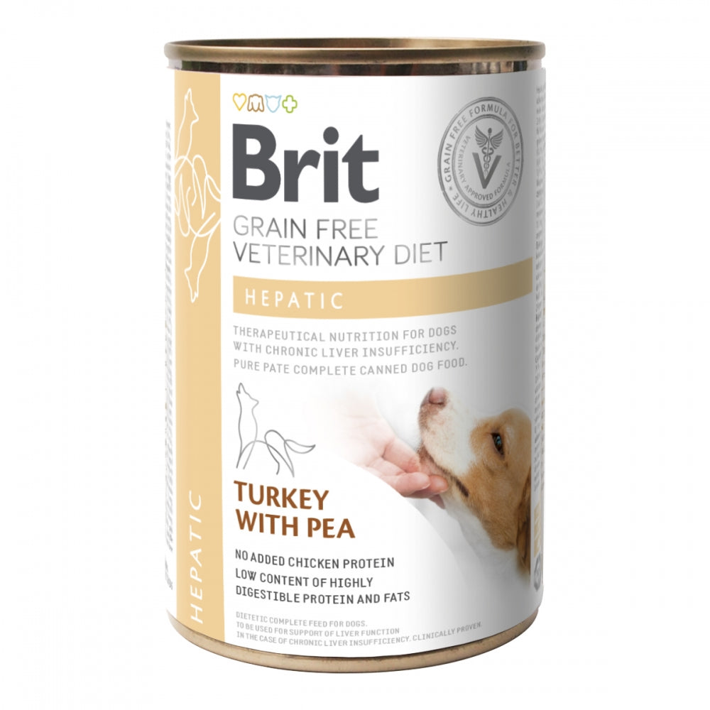 Вологий корм Brit Grain Free Veterinary Diets Hepatic для собак для підтримки функцій печінки при печінковій недостатнос