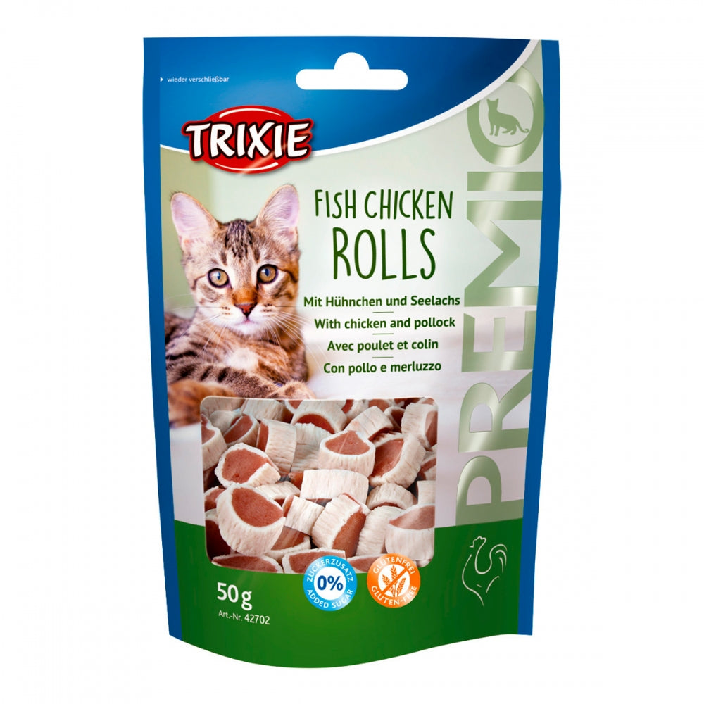 Ласощі Trixie Premio Fish Chicken Rolls для котів роли з куркою та рибою 50 г