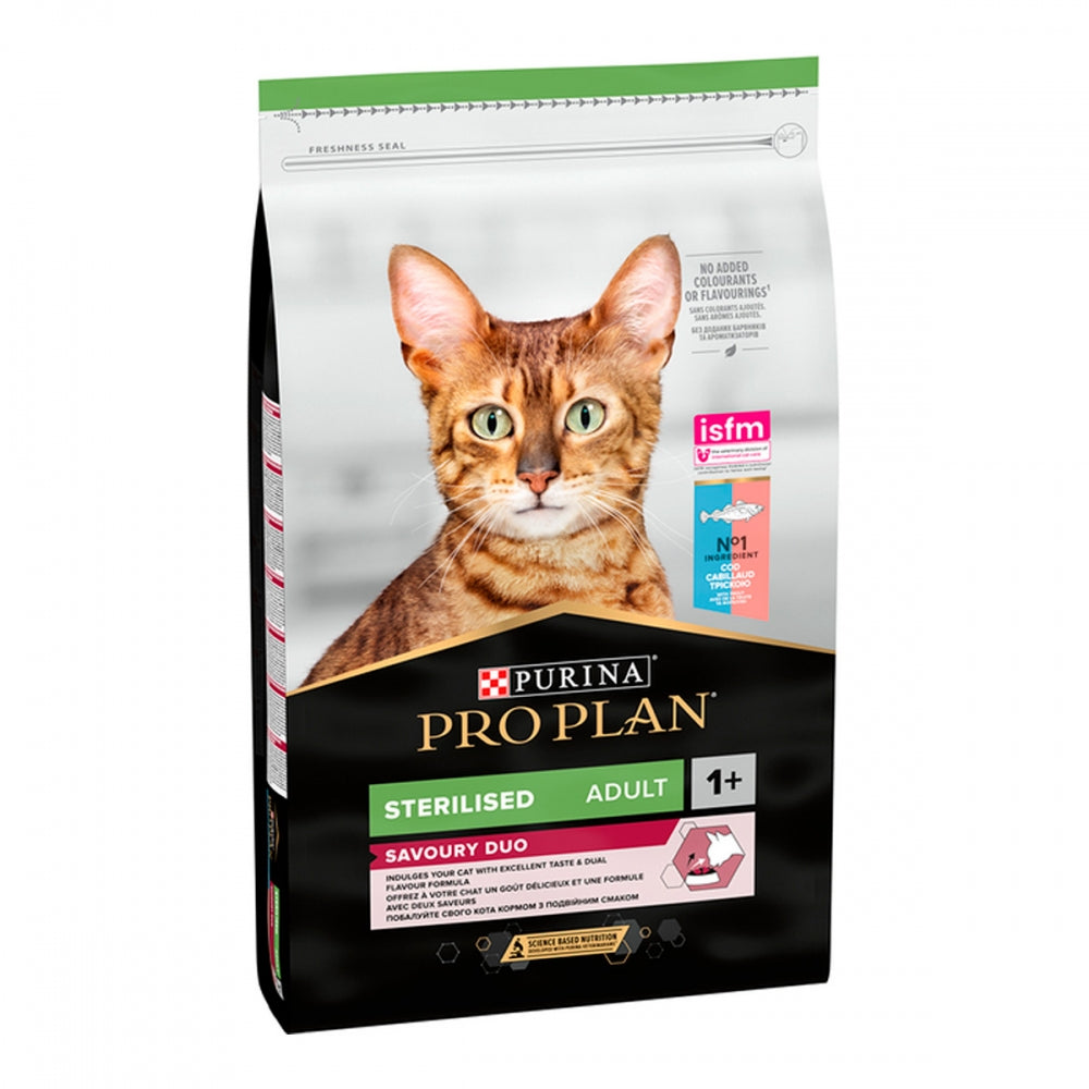 ProPlan Sterilised Duo, З тріскою та фореллю, Для стерилізованих котів, сухий корм 4×3 кг