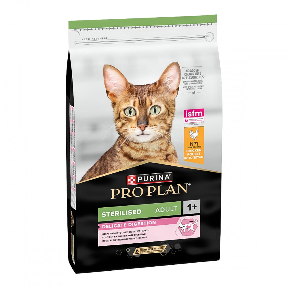 ProPlan Sterilised Delicate, З куркою, Для стерилізованих котів з чутливим травленням, сухий корм 10 кг