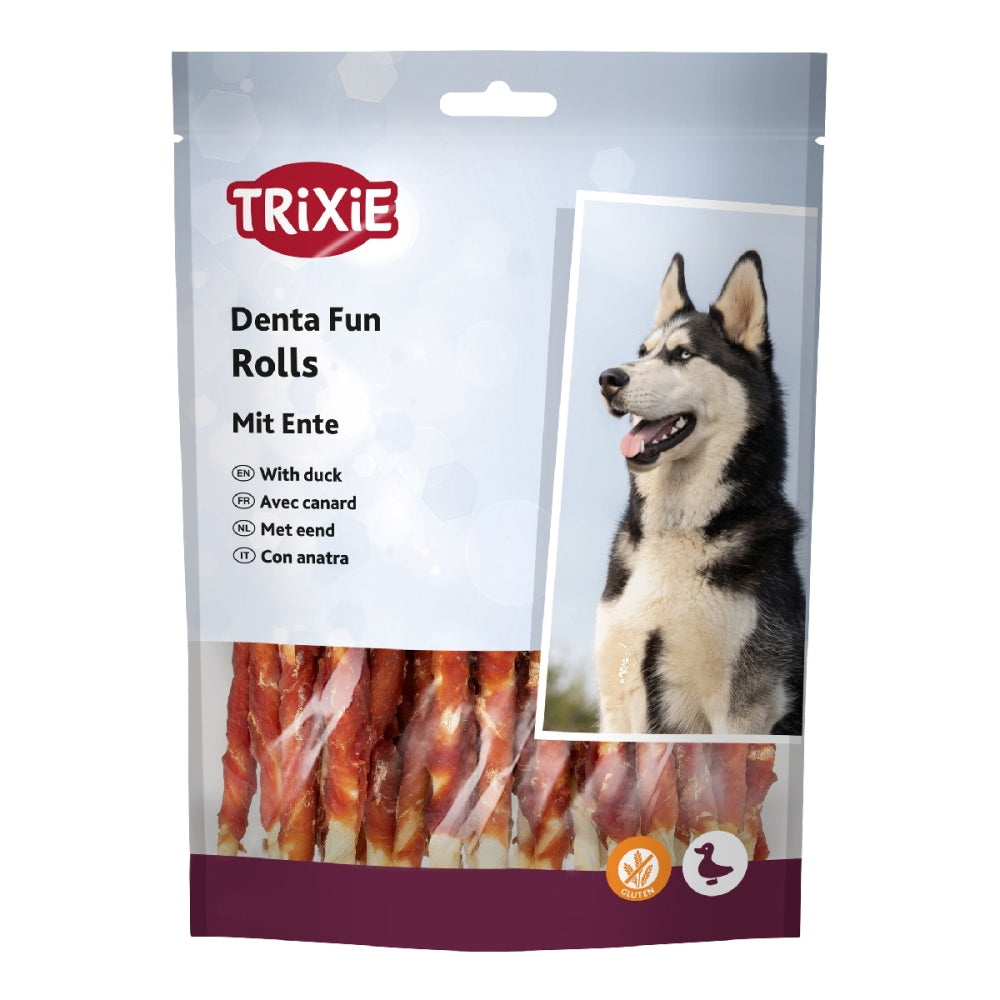 Ласощі Trixie Denta Fun Rolls with Duck для собак Паличка для чищення зубів з качкою 6 см 120 г