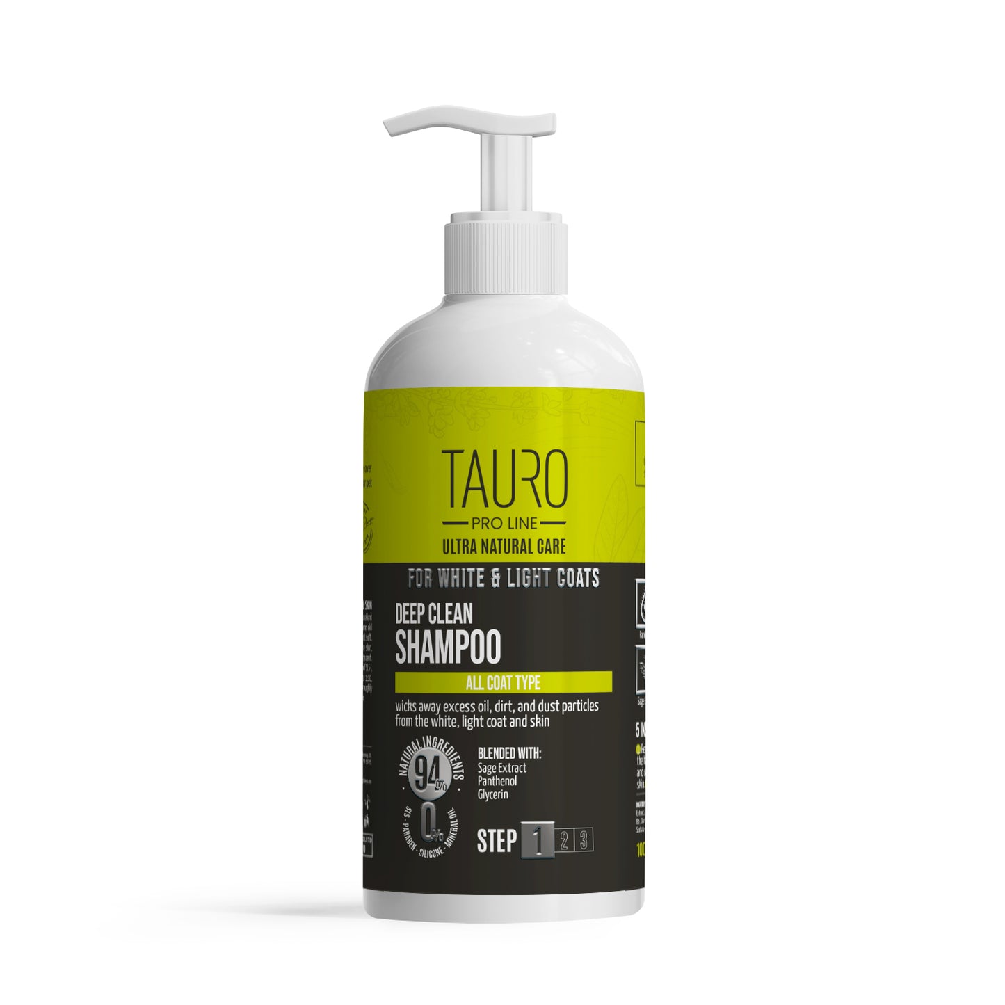Tauro Pro Line Ultra Natural Care White Coat Deep Clean Shampoo Шампунь для глибокого очищення шерсті та шкіри собак і к