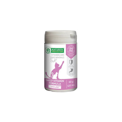 Nature's Protection Daily Vitamin Formula Харчова добавка для зміцнення імунітету та покращення травлення у котів, 120 т