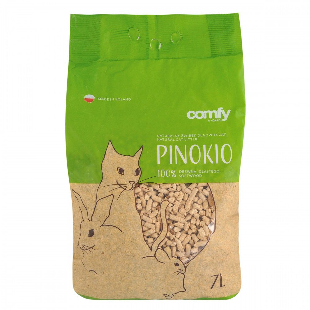 Наповнювач Comfy для котячого туалету гігієнічний деревинний Pinokio 7 л