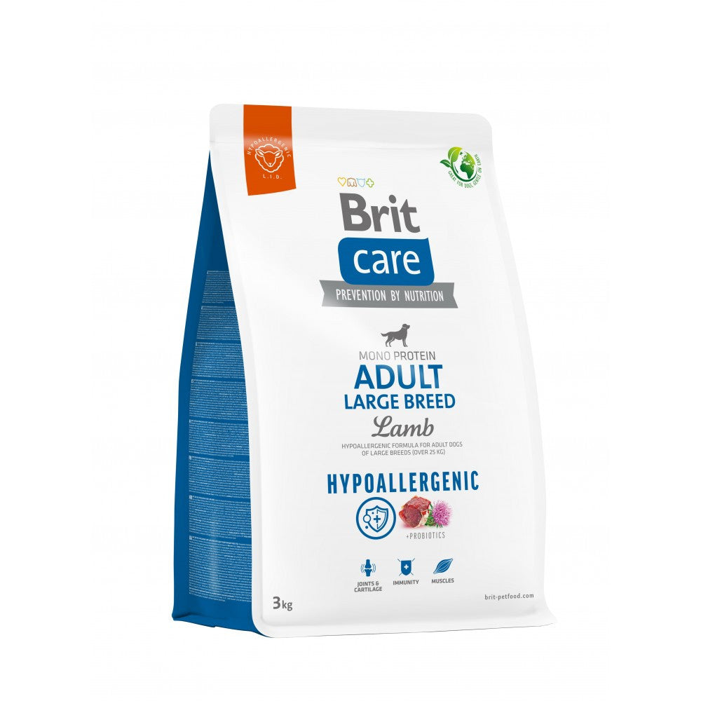 Корм сухий Brit Care Dog Hypoallergenic Adult Large Breed для дорослих собак великих порід з ягням 3 кг