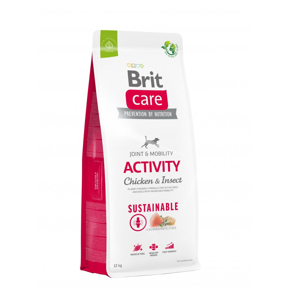 Корм сухий Brit Care Dog Sustainable Activity для дорослих собак з підвищеною активністю з куркою та комахами 12 кг