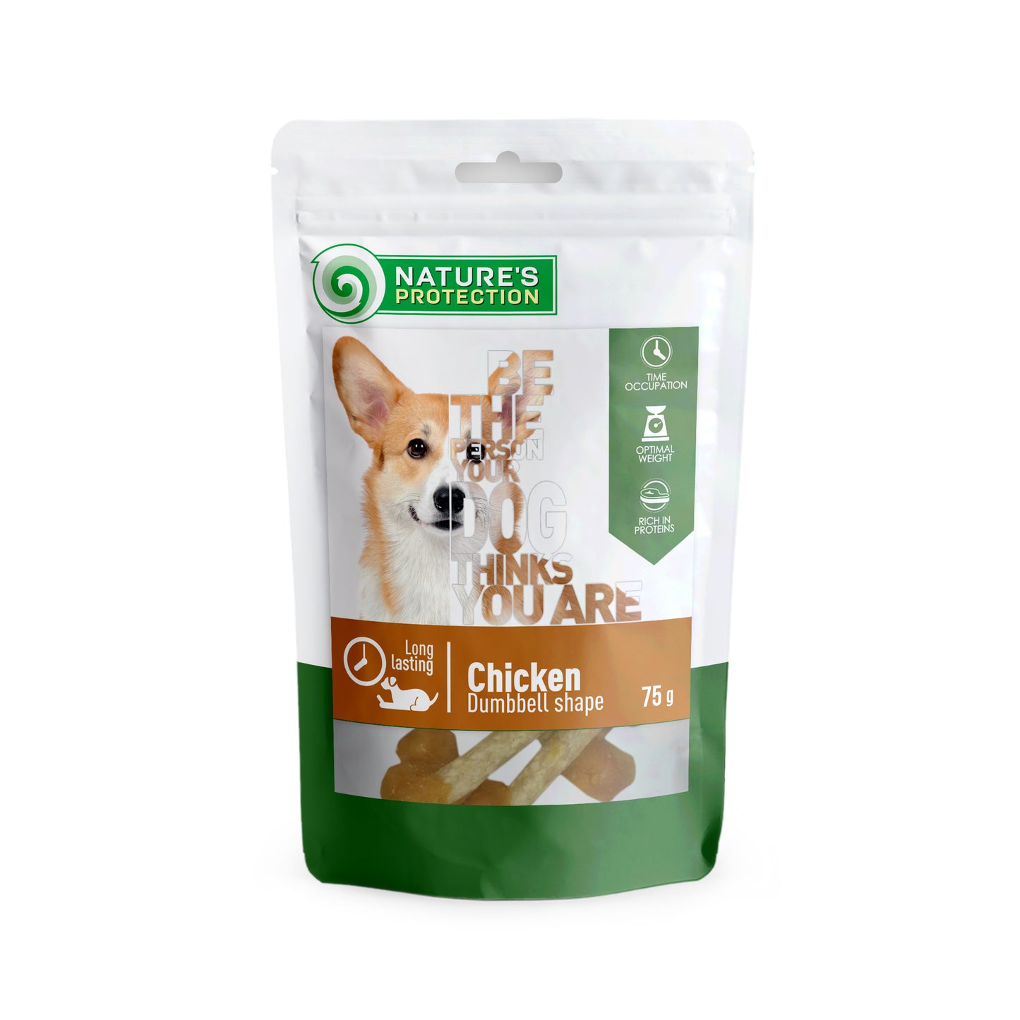Nature's Protection Chicken Dumbbell shape Ласощі для собак з куркою у формі гантелі, 75 г