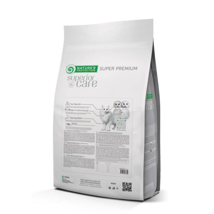 Nature's Protection Superior Care White Cats Grain Free Herring Сухий беззерновий корм для дорослих котів з білим забарв