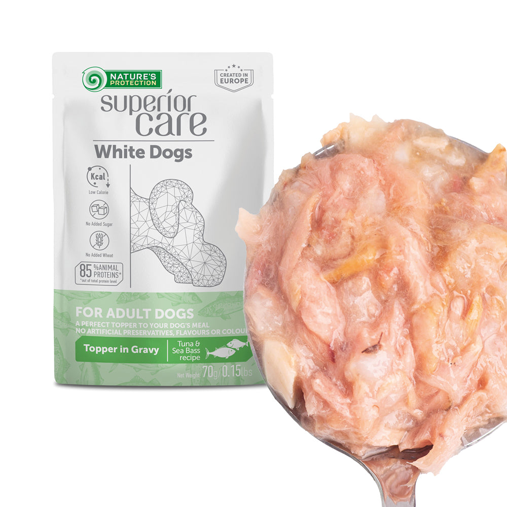 Nature's Protection Superior Care White Dogs Adult Tuna & Sea Bass Додатковий вологий корм для собак з білим забарвлення