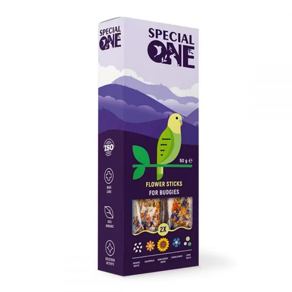 Ласощі Special One Квіткові палички для хвилястих папуг 90 г