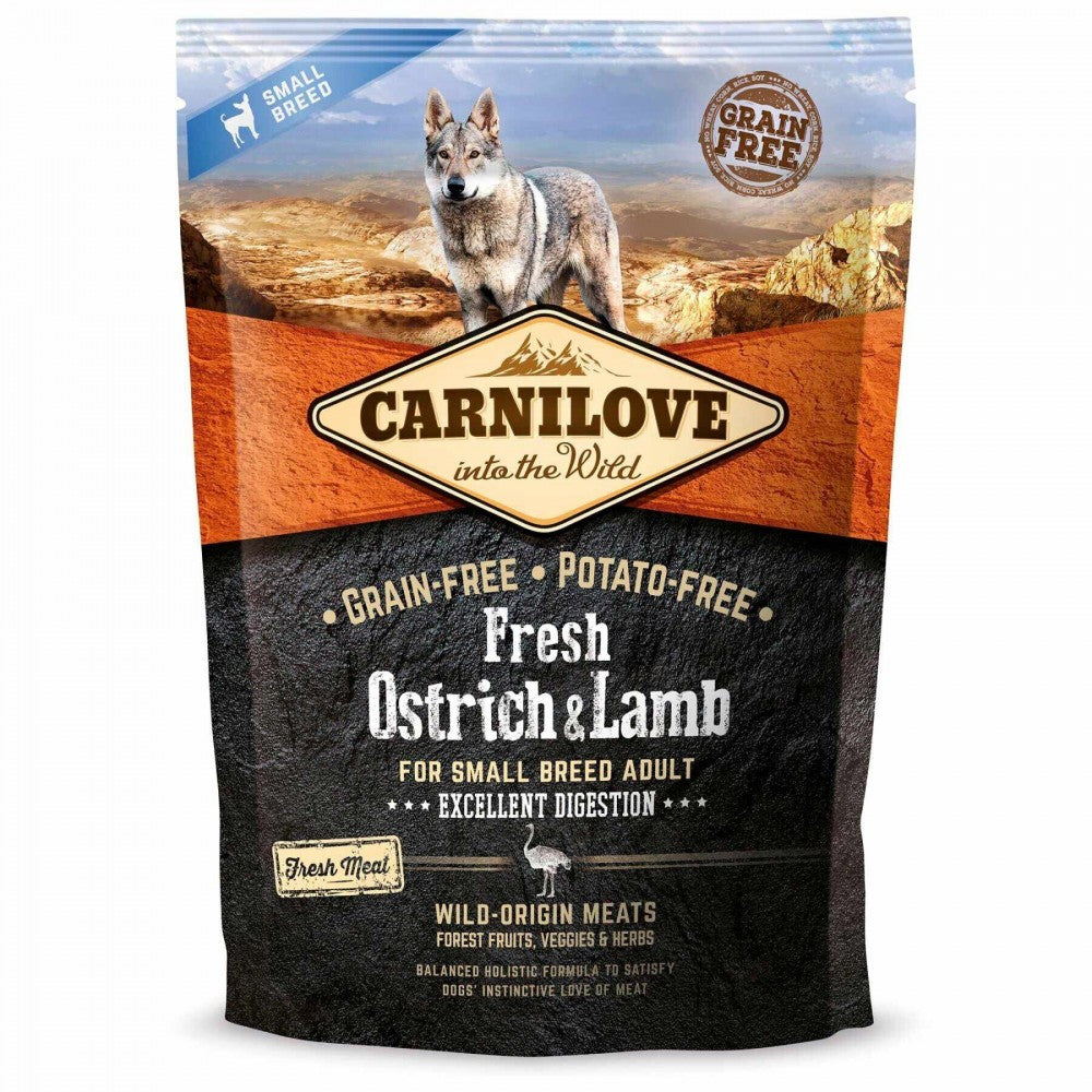 Корм сухий Carnilove Fresh Ostrich and Lamb for Small Breed Dogs for Adult dogs для дорослих собак дрібних порід зі страусом та ягнятиною 1,5 кг