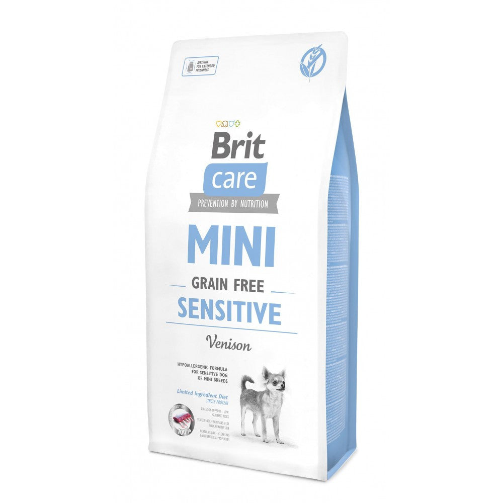 Корм сухий Brit Care Grain Free Mini Sensitive для собак мініатюрних порід з чутливим травленням з олениною 7 кг