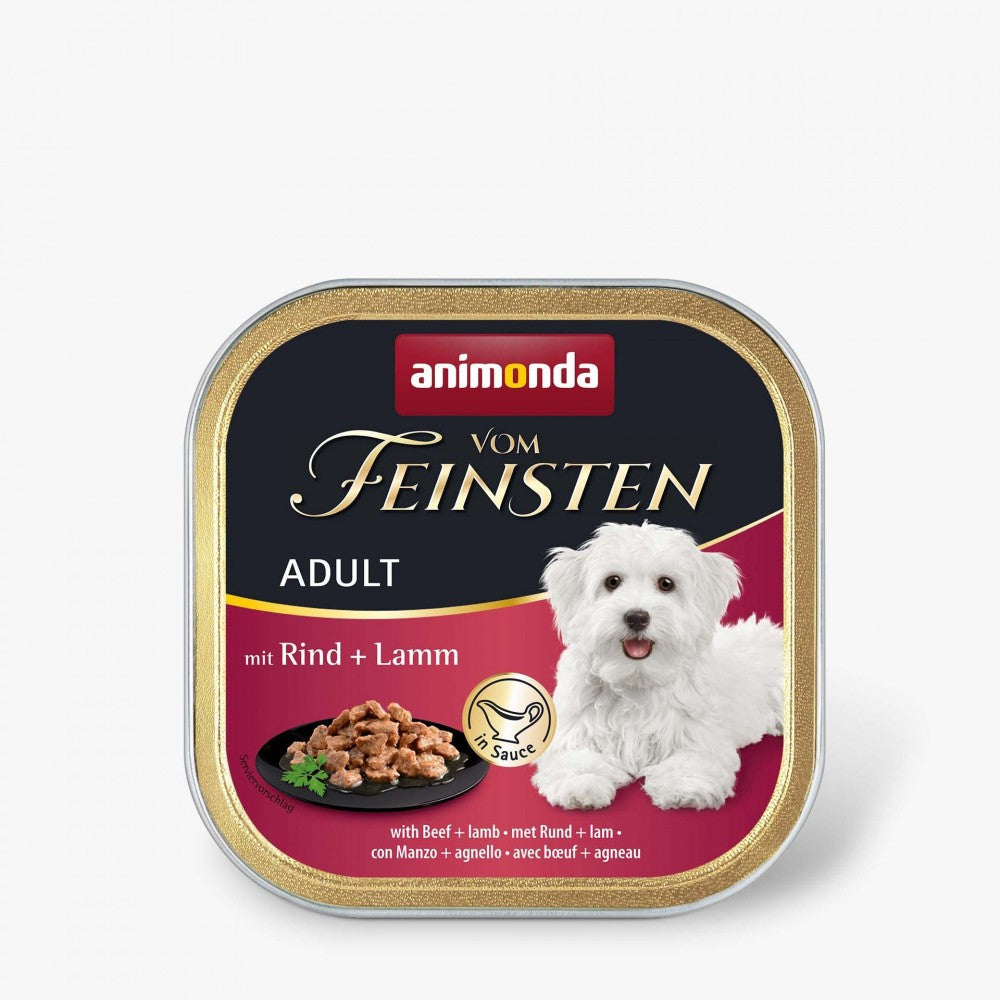 Корм вологий Vom Feinsten Adult with Beef lamb для собак з яловичиною і ягням 150 г