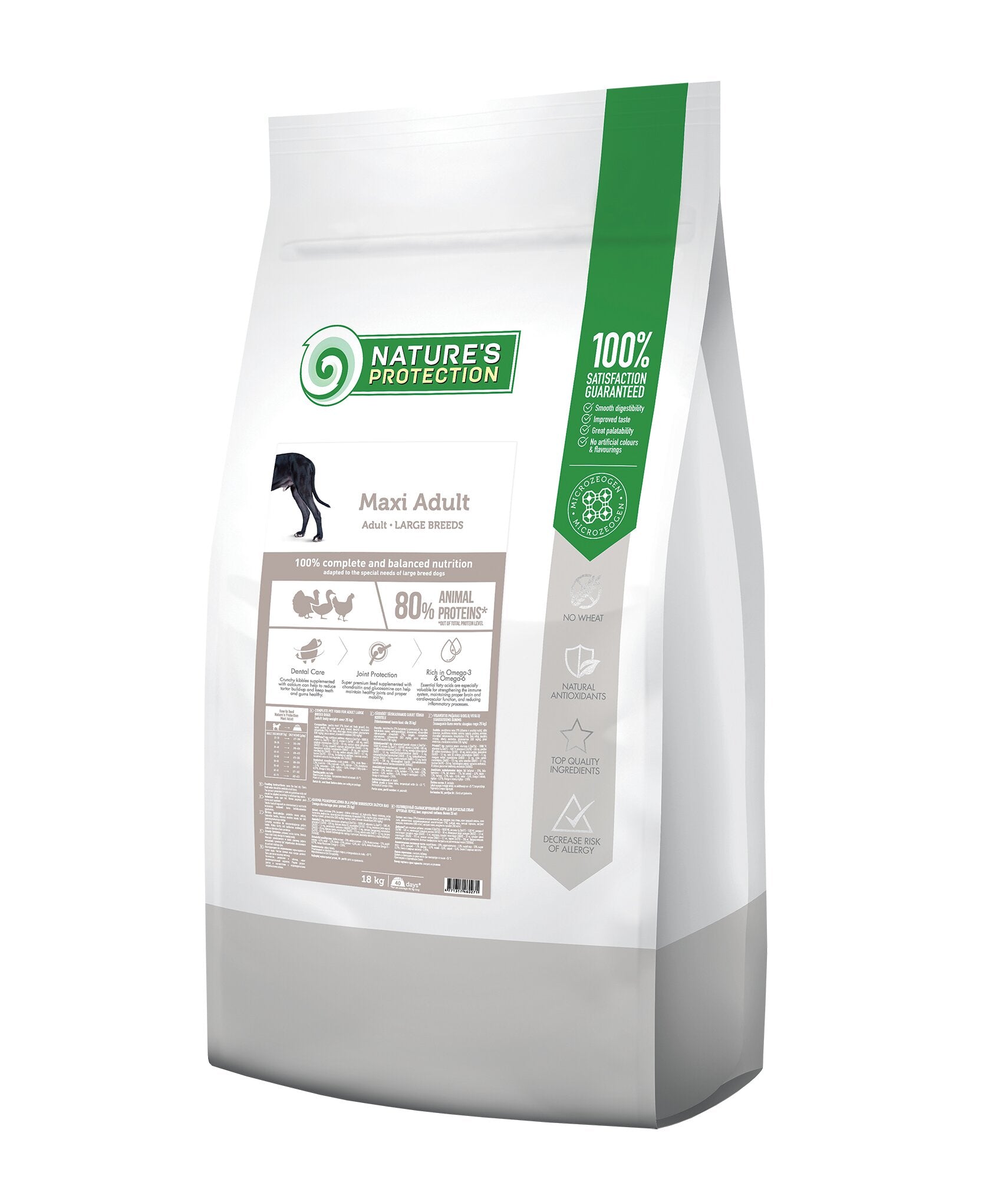 Nature's Protection Maxi Adult Large Breeds Сухий корм для дорослих собак великих порід з м'ясом птиці, 18 кг