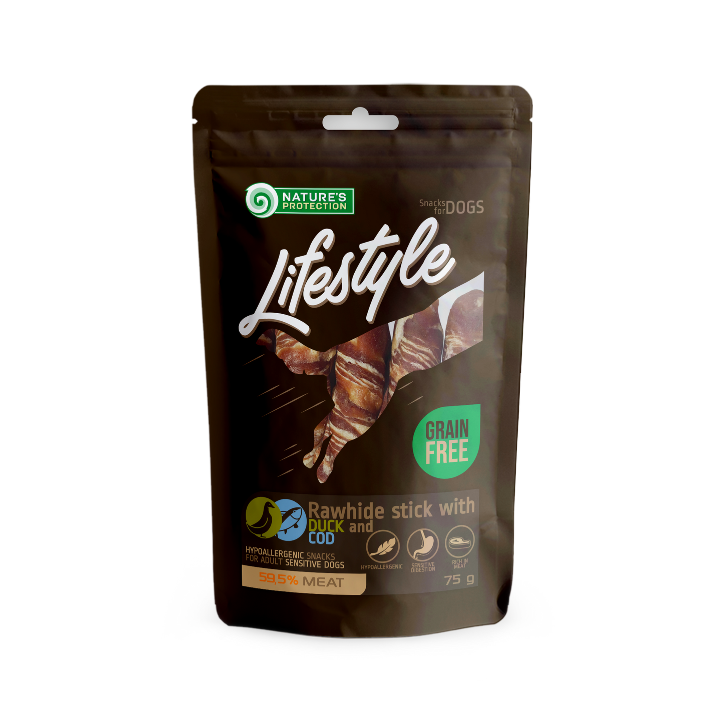 Nature's Protection Lifestyle Rawhide Sticks With Duck And Cod Rolls Ласощі для собак роли з качки і тріски, 75 г