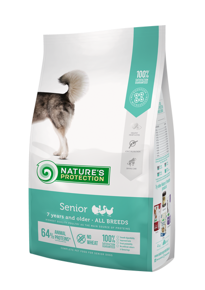 Nature's Protection Senior All Breed Сухий корм для літніх собак від 7 років усіх порід з м'ясом птиці, 4 кг