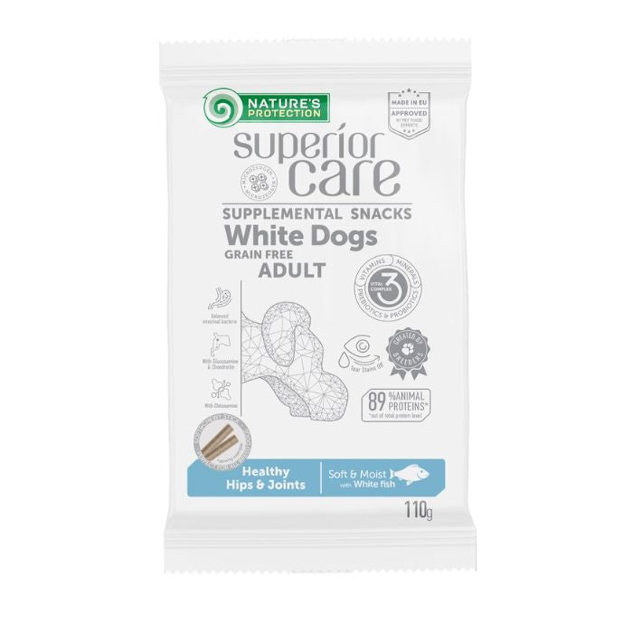Nature's Protection Superior Care White Dogs Healthy hips & joints Беззернові ласощі для дорослих собак із білим забарвл