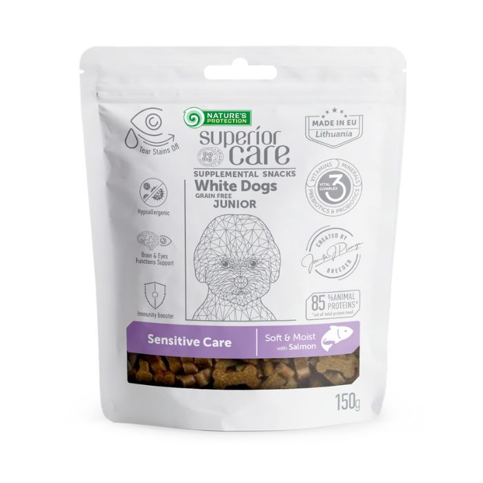 Nature's Protection Superior Care White Dogs Sensitive Care Беззернові ласощі для юніорів із білим забарвленням з чутлив