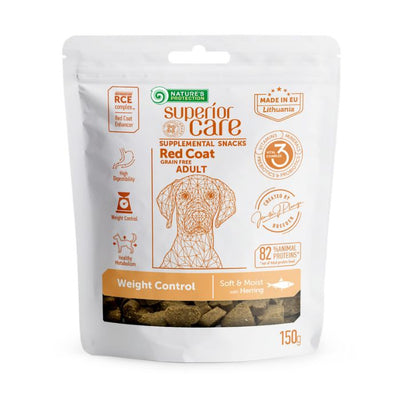 Nature's Protection Superior Care Red Coat Weight Control Беззернові ласощі для дорослих собак із рудим або коричневим з