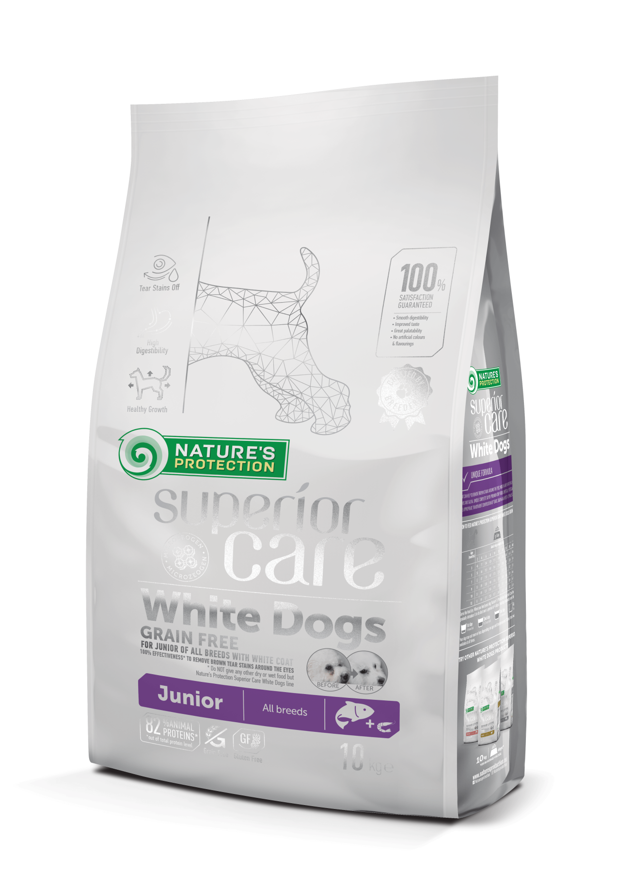 Nature's Protection Superior Care White Dogs Grain Free Salmon Junior All Breeds Сухий беззерновий корм для юніорів усіх