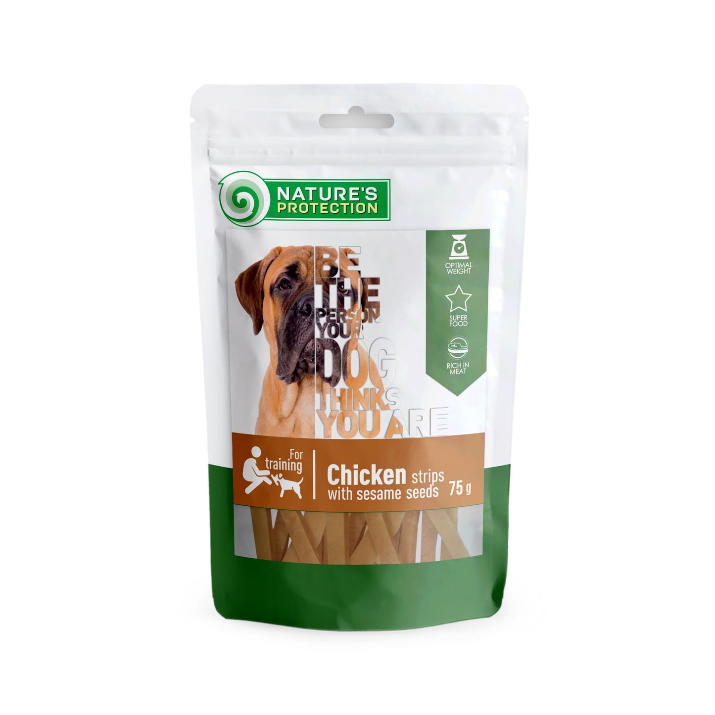 Nature's Protection Chicken strips with sesame Ласощі для собак смужки з курки з кунжутом, 75 г