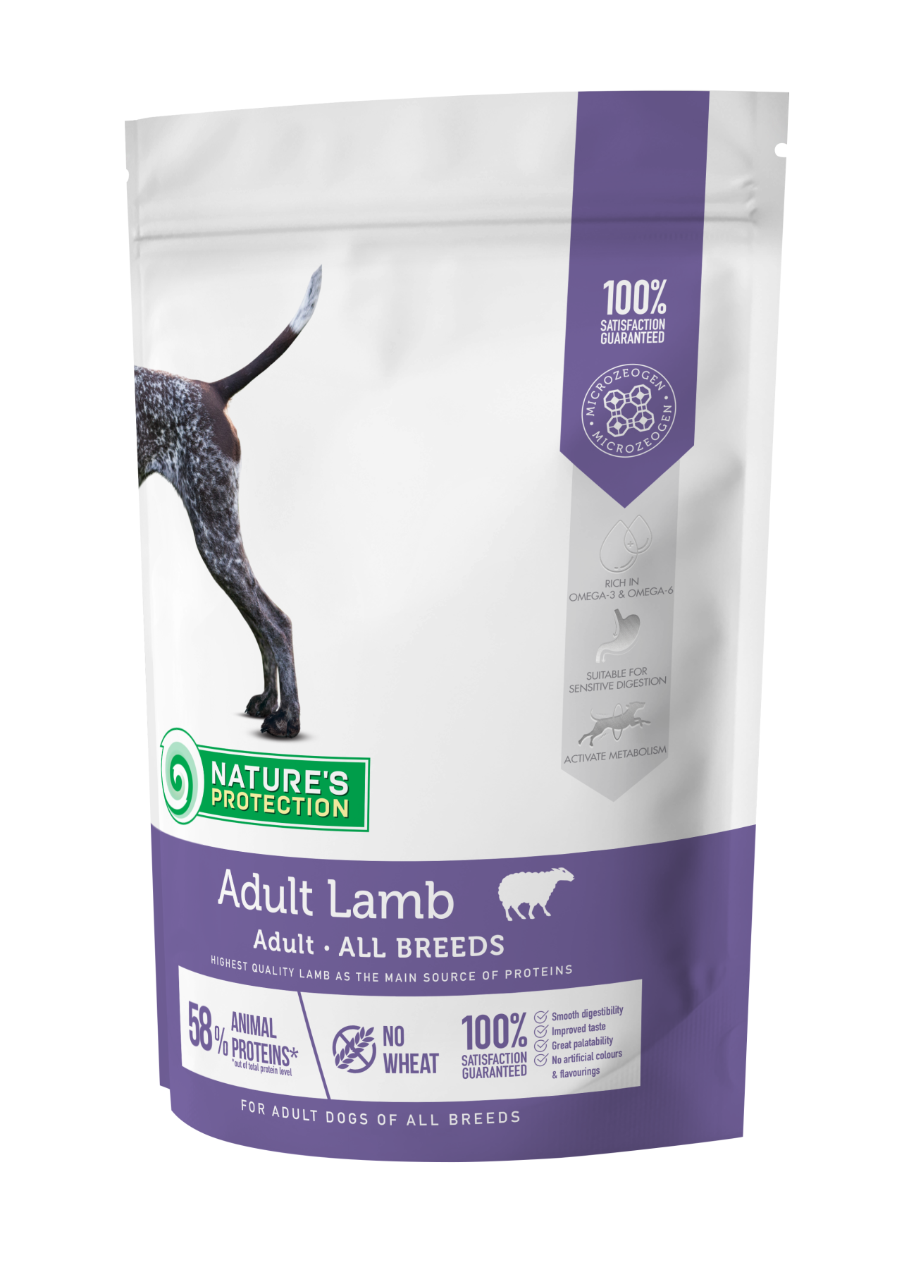 Nature's Protection Lamb Adult All Breeds Сухий корм для дорослих собак усіх порід з ягням, 500 г