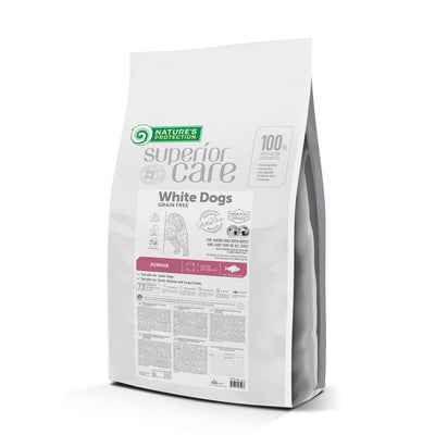 Nature's Protection Superior Care White Dogs Grain Free White Fish Junior All Sizes Сухий беззерновий корм для юніорів у