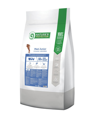 Nature's Protection Maxi Junior Large Breeds Сухий корм для цуценят великих порід з м'ясом птиці, 18 кг