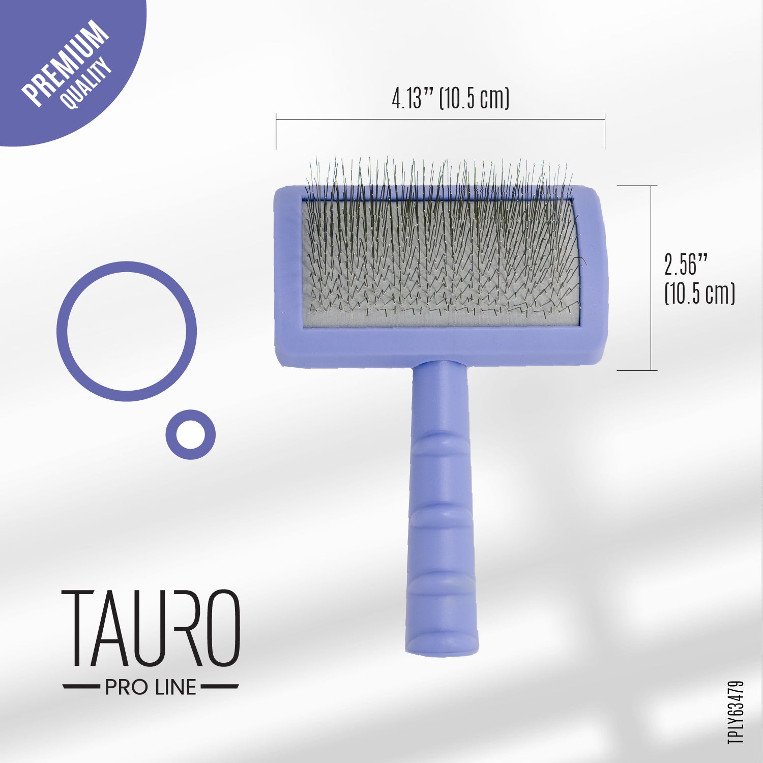 Tauro Pro Line Щітка пластикова, зубчики 20 мм, тонкі, фіолетова, 6,5 х 10,5 см