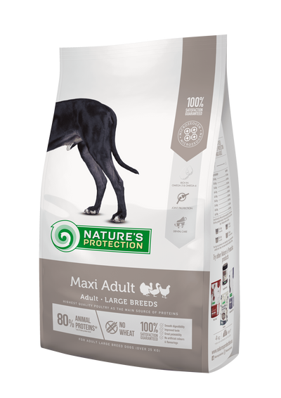 Nature's Protection Maxi Adult Large Breeds Сухий корм для дорослих собак великих порід з м'ясом птиці, 4 кг