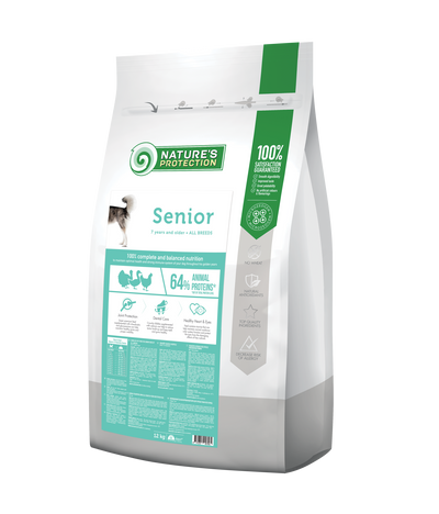 Nature's Protection Senior All Breed Сухий корм для літніх собак від 7 років усіх порід з м'ясом птиці, 12 кг