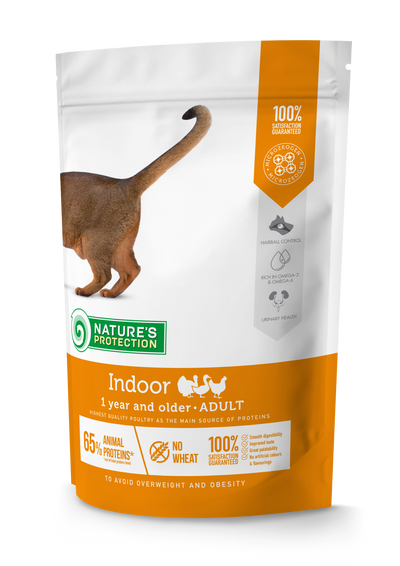 Nature's Protection Indoor Сухий корм для дорослих хатніх котів, 400 г