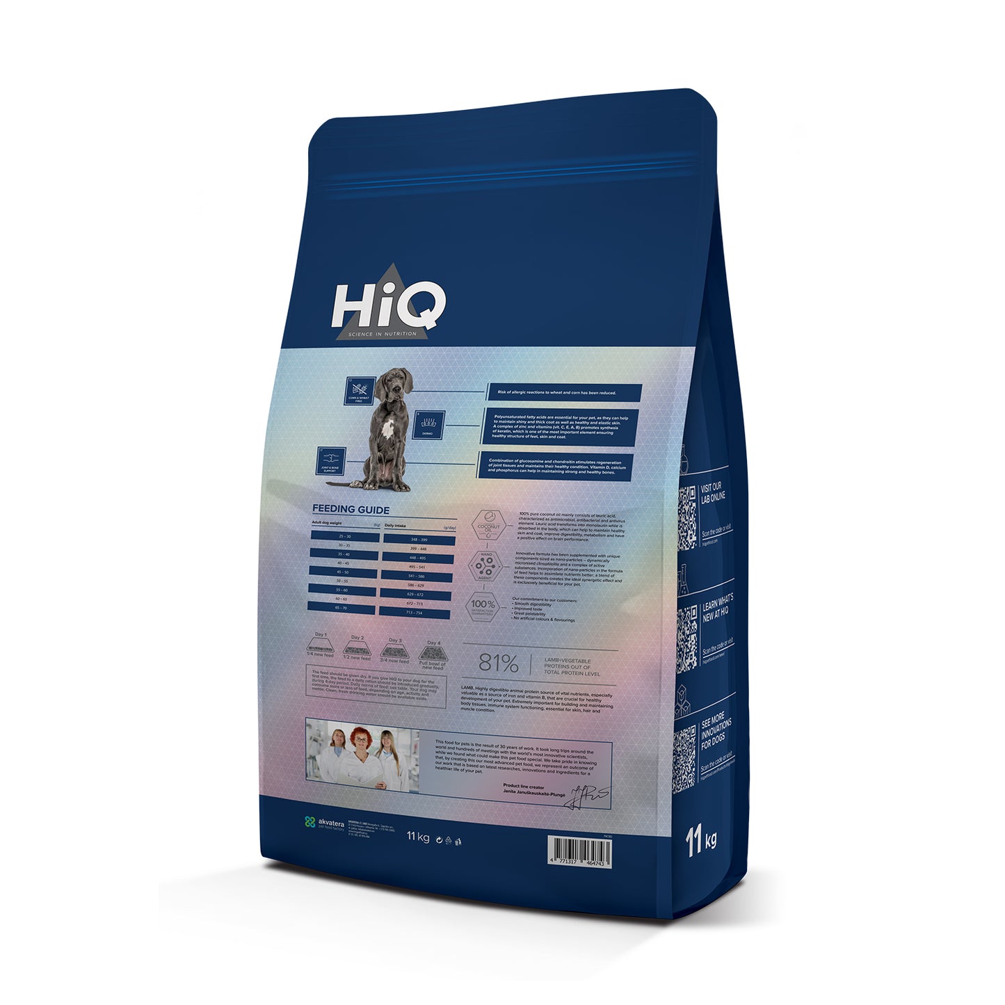 HiQ Maxi Adult Lamb Сухий корм для дорослих собак великих порід з ягням, 11 кг