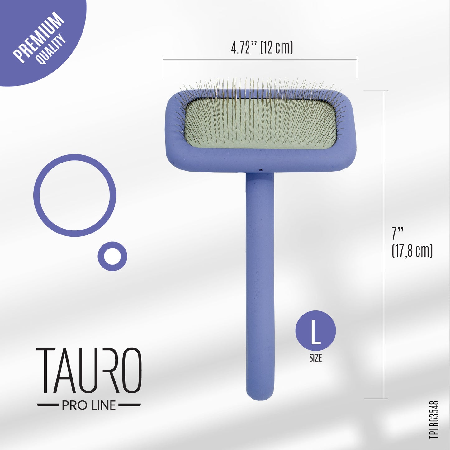 Tauro Pro Line Щітка дерев'яна прямокутна, зубці 11 мм, фіолетова, L, 12 х 17 см