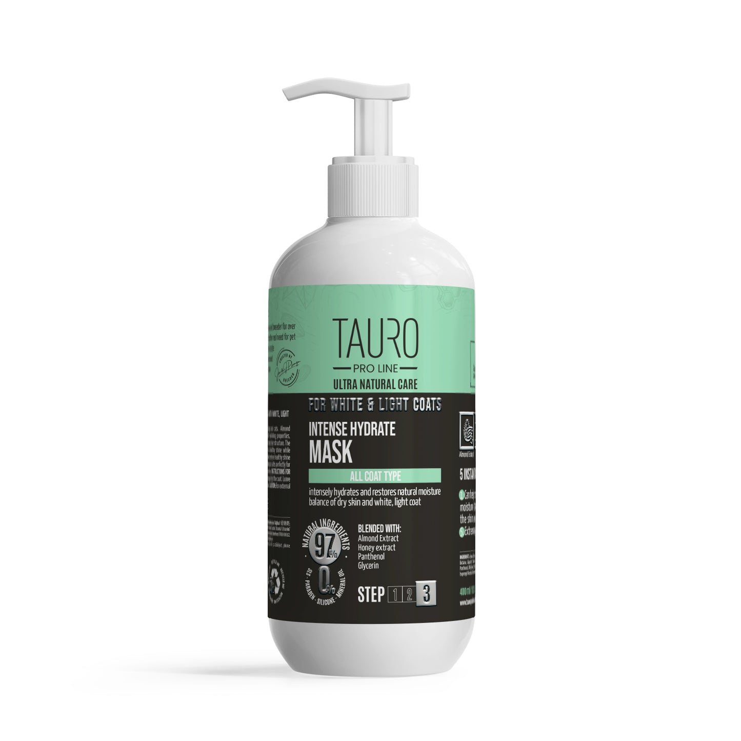 Tauro Pro Line Ultra Natural Care White Coat Intense Hydrate Mask Інтенсивно зволожувальна маска для собак і котів із бі