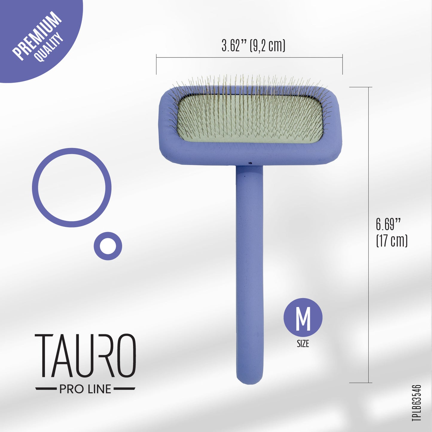 Tauro Pro Line Щітка дерев'яна прямокутна, зубці 11 мм, фіолетова, M, 9,2 х 17 см