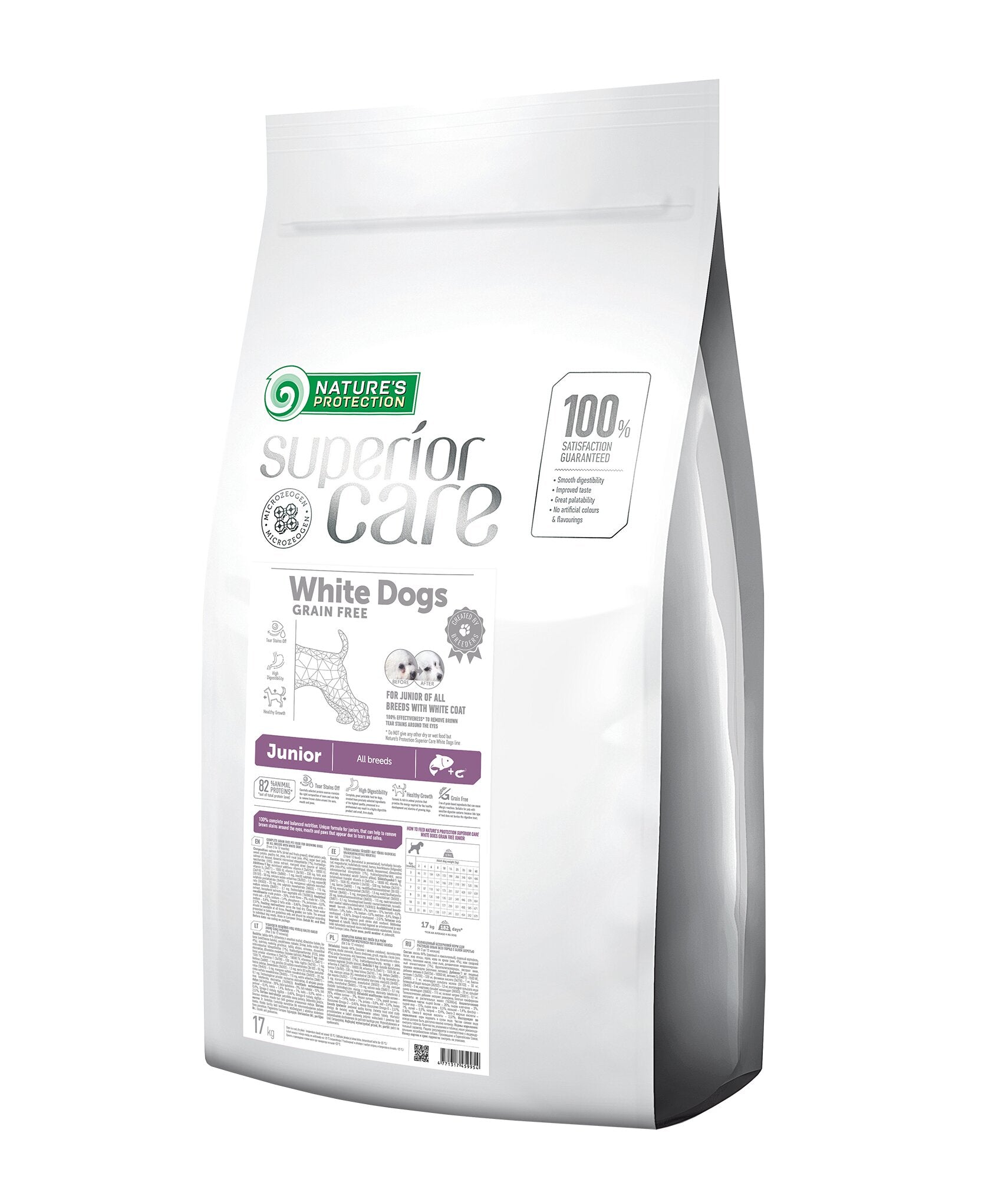 Nature's Protection Superior Care White Dogs Grain Free Salmon Junior All Breeds Сухий беззерновий корм для юніорів усіх
