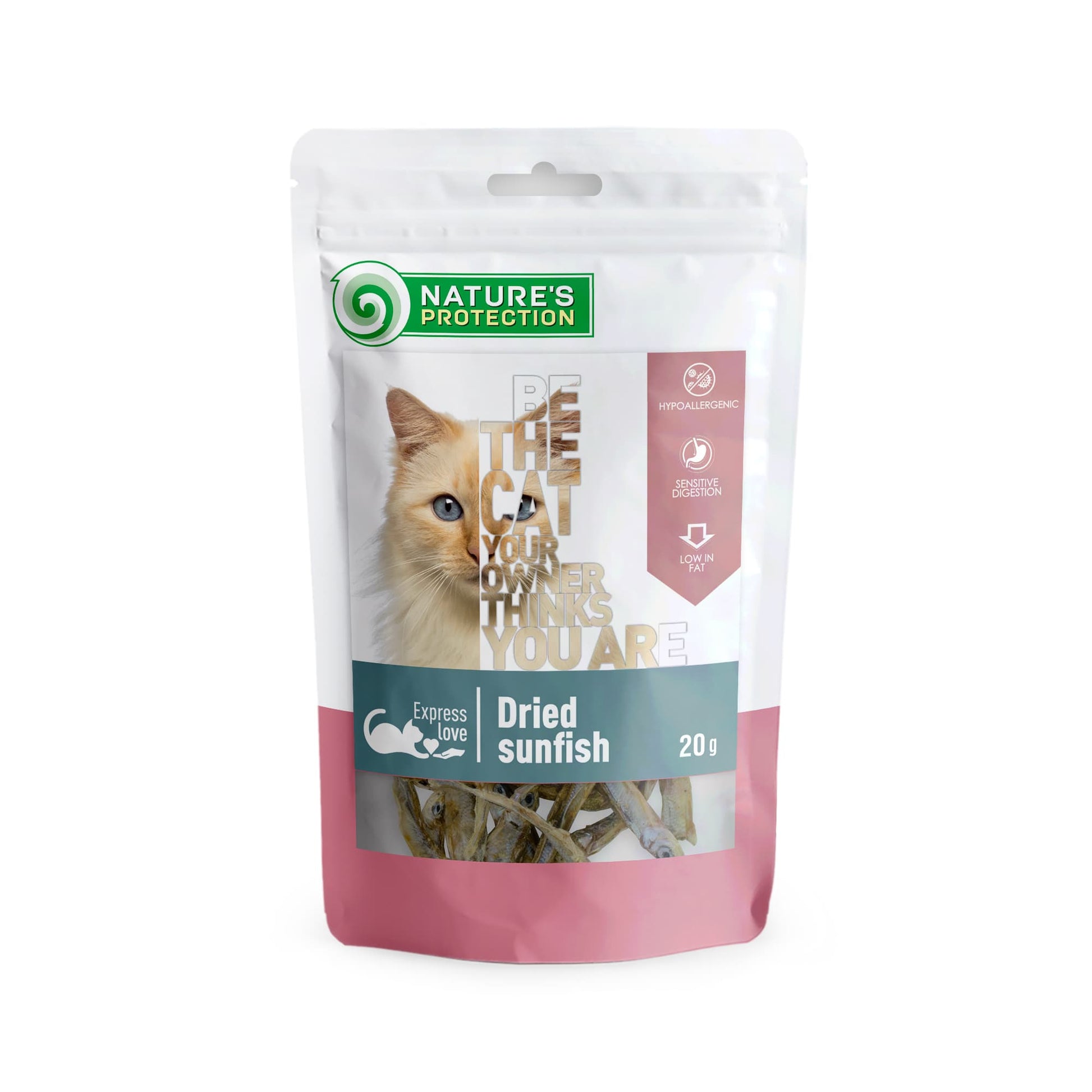 Nature's Protection Dried sunfish Ласощі для котів сушені сонячні окуні, 20 г
