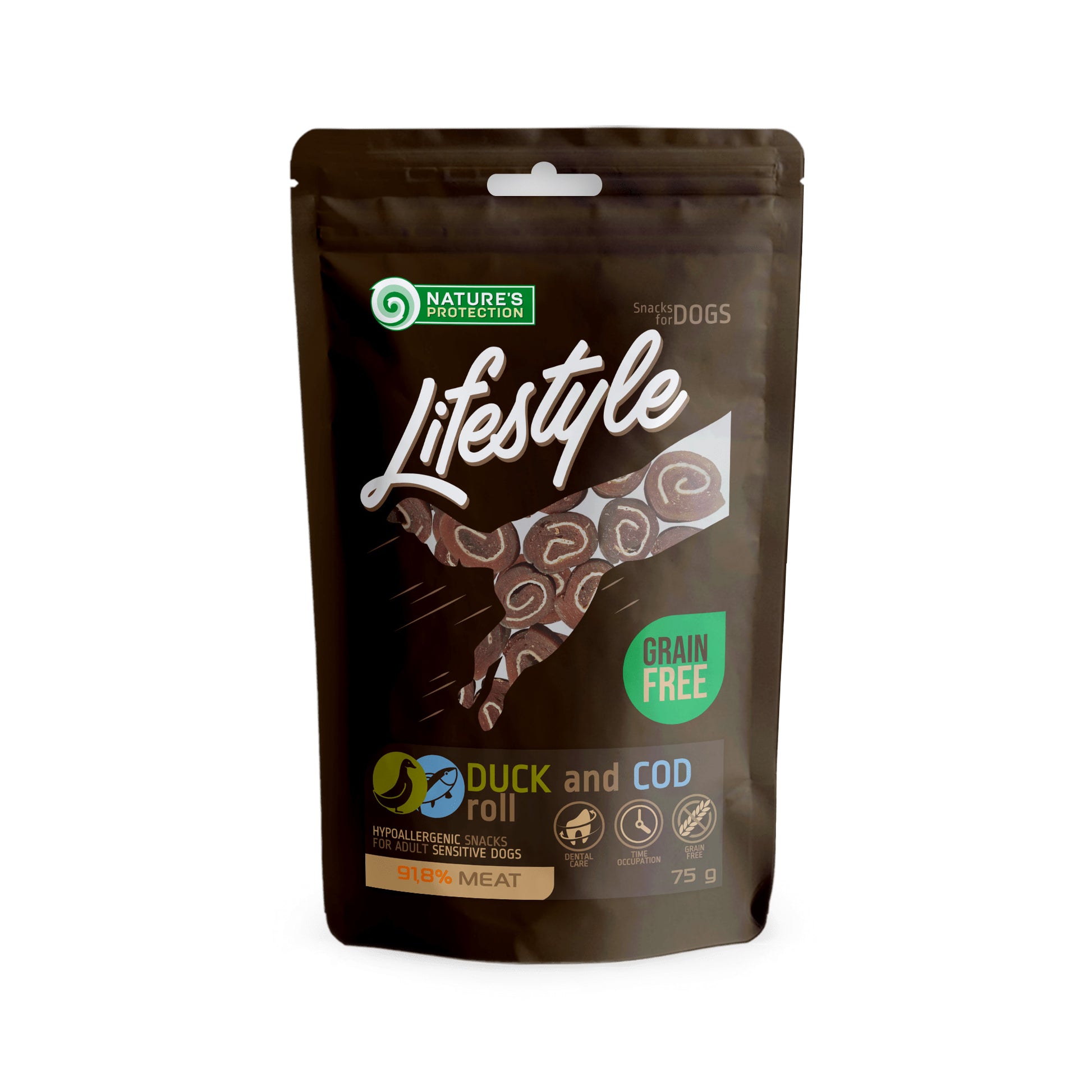 Nature's Protection Lifestyle Duck & cod rolls Ласощі для собак рулети з качки і тріски, 75 г