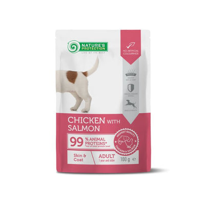 Nature’s Protection Adult Skin&Coat Chicken with Salmon Вологий корм для собак для здорової шкіри та шерсті з куркою і л
