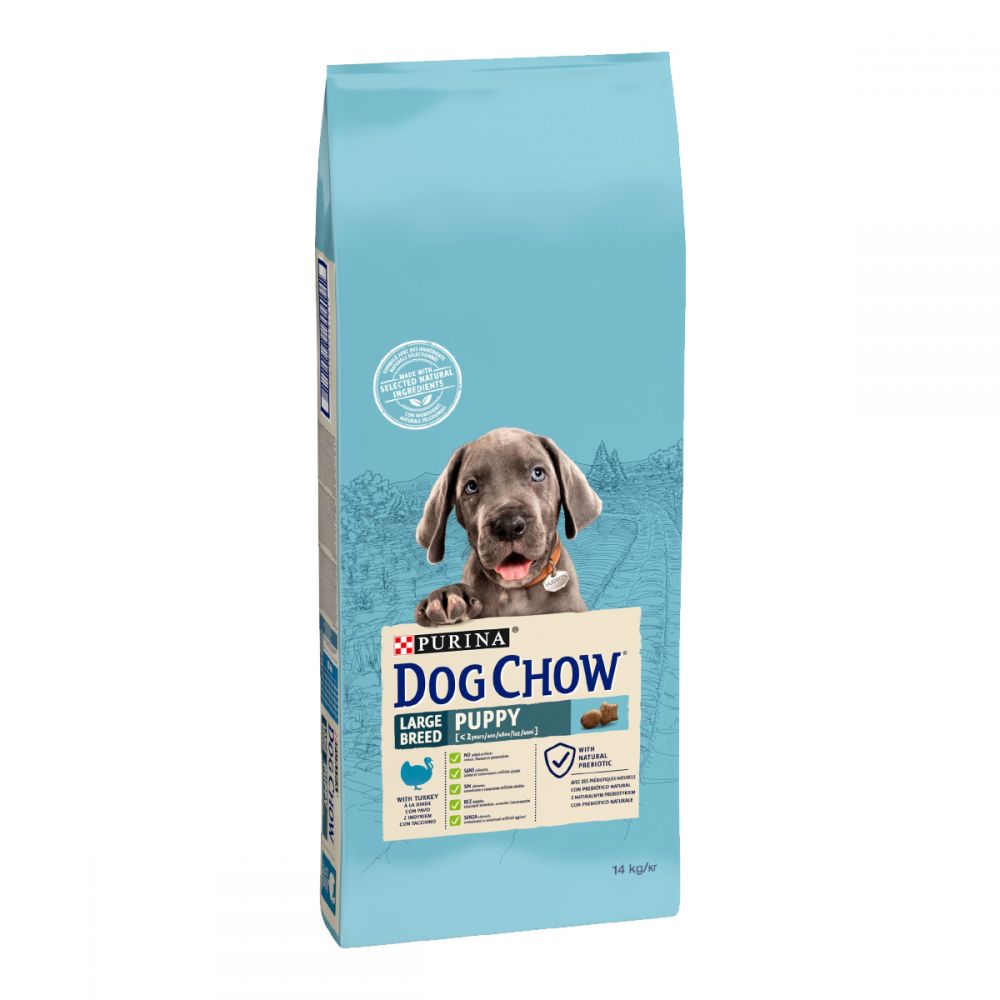 DOG CHOW Puppy Large Breed, З індичкою, Для великих порід, сухий корм 14 кг