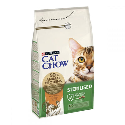 CAT CHOW Sterilized, Для стерилізованих котів, З індичкою, сухий корм/кот 15 кг