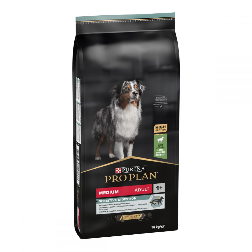 ProPlan Medium Sensitive, З ягням, Для собак сер, порід з чутливим травленням, сухий корм, 4×3 кг
