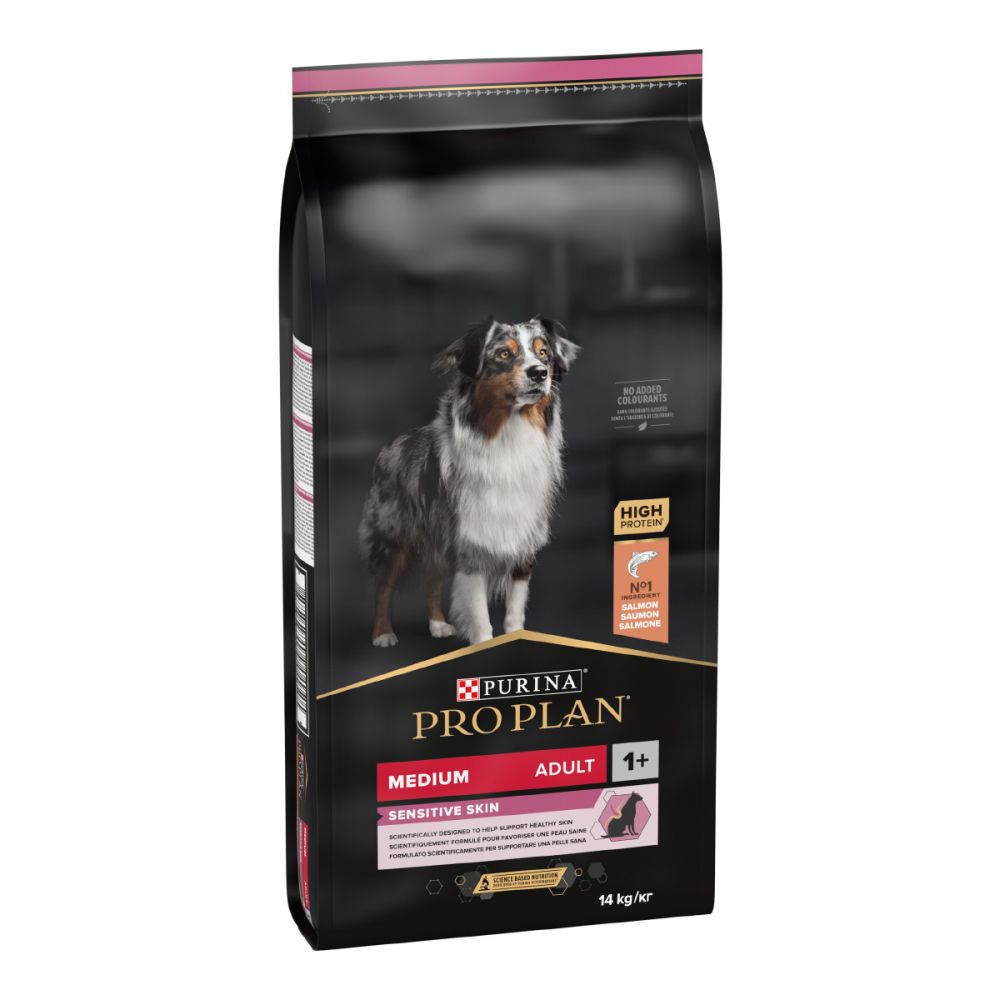 ProPlan Medium Sensitive, З лососем, Для сер, порід схильних до алергії, сухий корм, 14 кг
