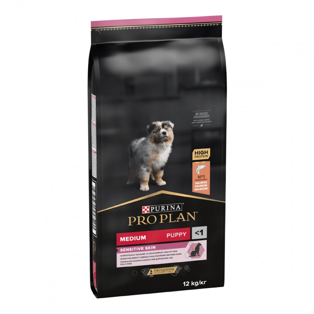 ProPlan Puppy Medium Sensitive, З лососем, Цуц сер, порід схильних до алергії, сухий корм, 12 кг